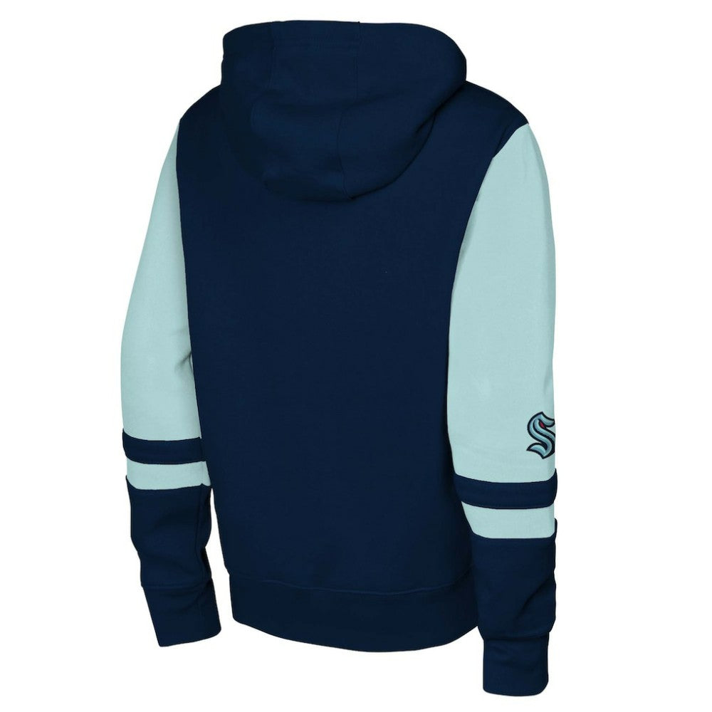 Seattle Kraken Youth Face Off Full-Zip Hoodie - Navy | NHL Lifestyle