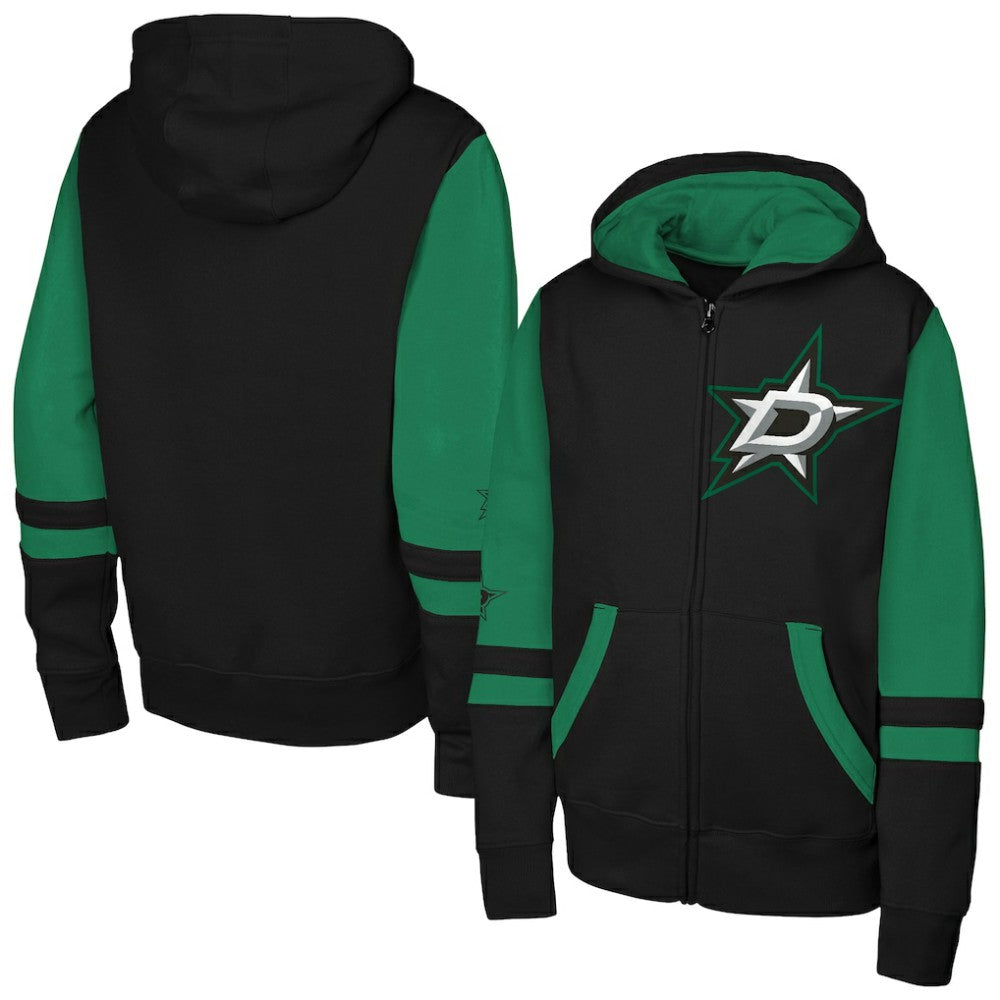 Dallas Stars Youth Face Off Full-Zip Hoodie - Black | NHL Clearance