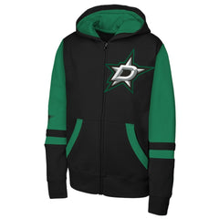 Dallas Stars Youth Face Off Full-Zip Hoodie - Black | NHL Clearance