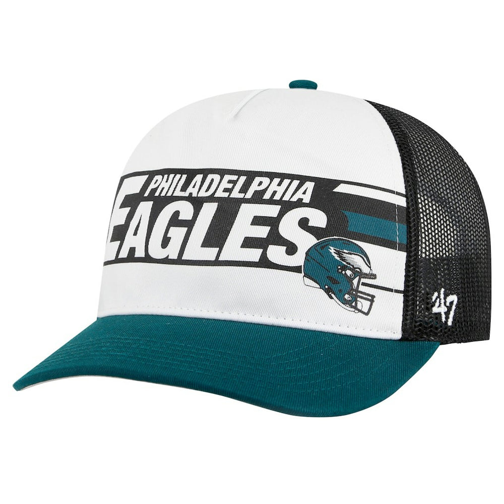 Philadelphia Eagles '47 Youth Trucker Adjustable Hat - White/Midnight Green - 47 brand