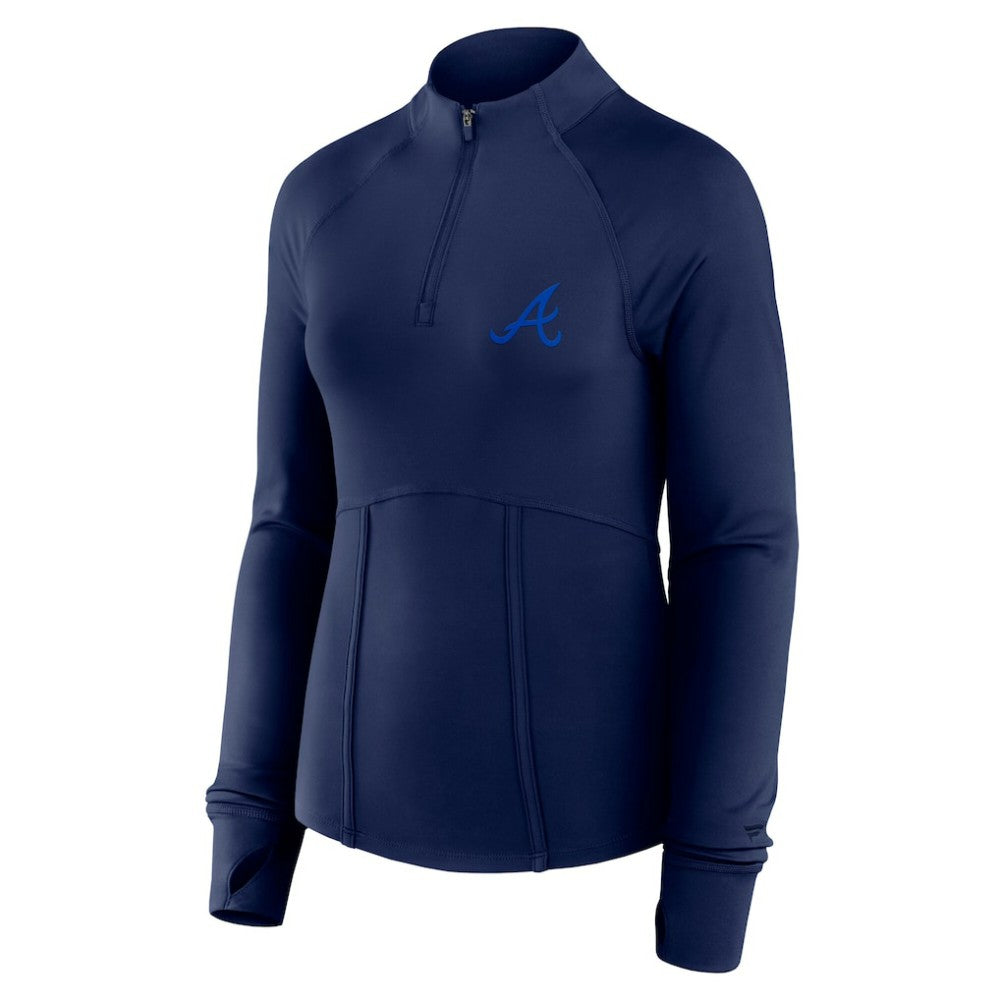 Atlanta Braves Fanatics Women's Elements Raglan Tri-Blend Quarter-Zip Top Outlet