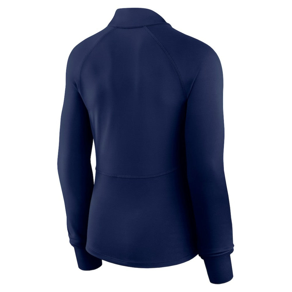 Atlanta Braves Fanatics Women's Elements Raglan Tri-Blend Quarter-Zip Top Outlet