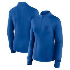 Chicago Cubs Fanatics Women's Elements Raglan Tri-Blend Quarter-Zip Top Outlet