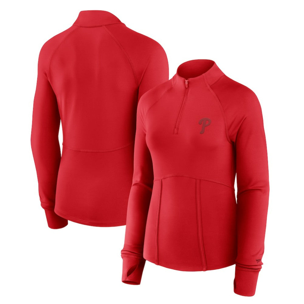 Philadelphia Phillies Fanatics Women's Elements Raglan Tri-Blend Quarter-Zip Top Sale