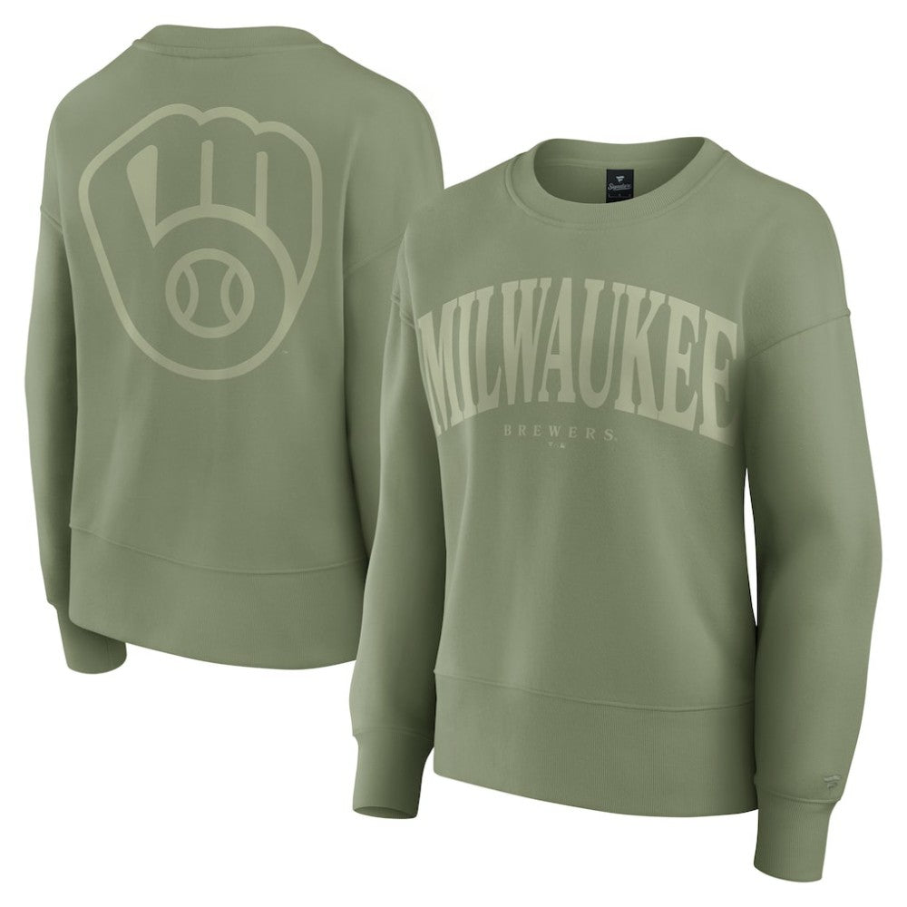 Milwaukee Brewers Fanatics Women's Elements Flow Pullover Sweatshirt Discount