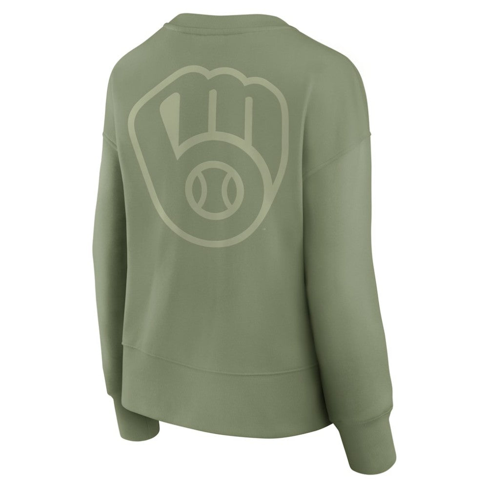 Milwaukee Brewers Fanatics Women's Elements Flow Pullover Sweatshirt Discount