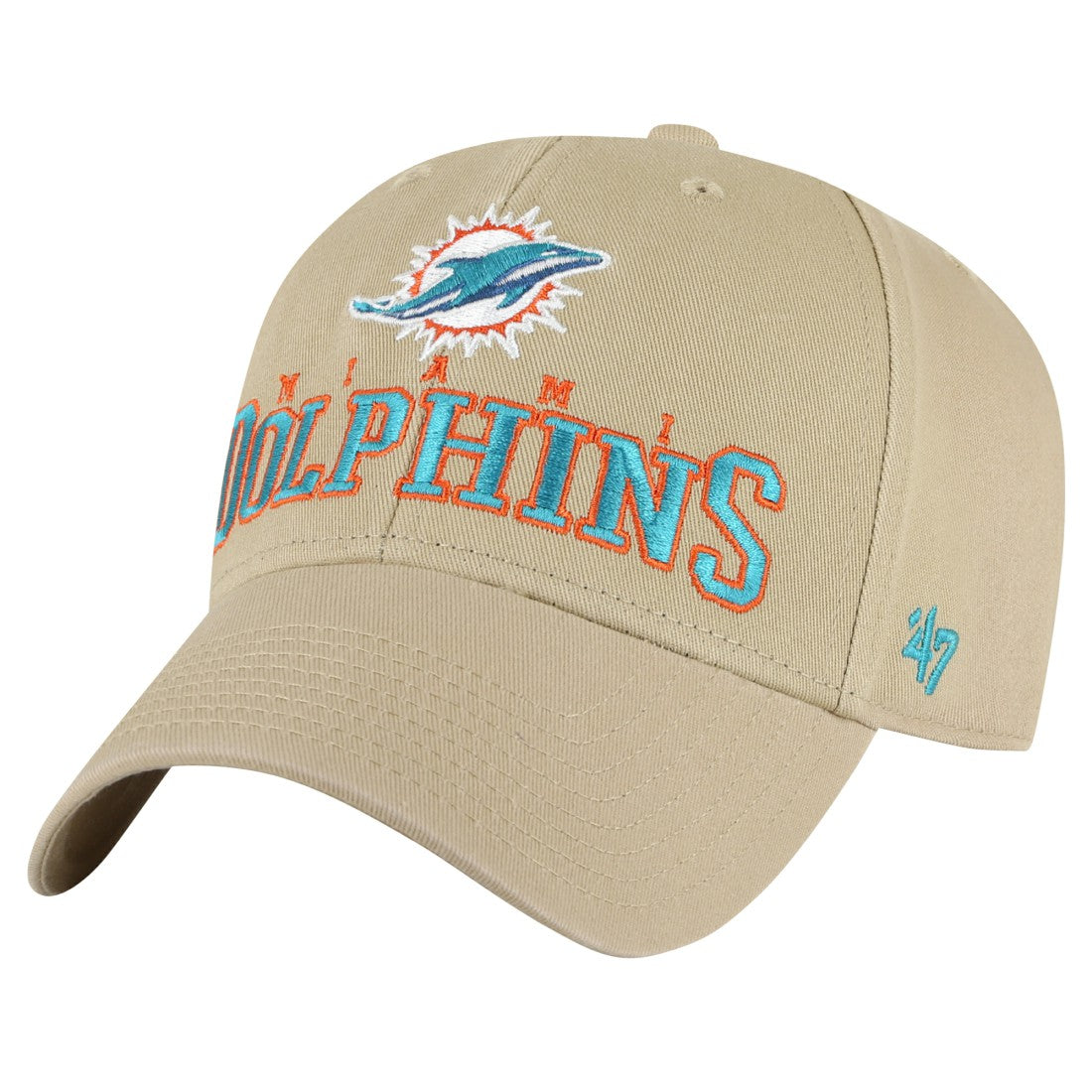 Miami Dolphins '47 Powell MVP Adjustable Hat - Khaki - 47 brand