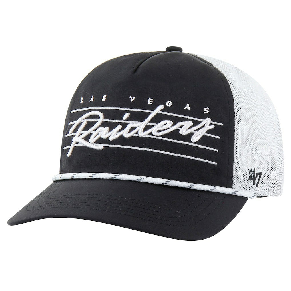 Las Vegas Raiders '47 Downburst Relaxed Hitch Trucker Adjustable Hat - Black/White - 47 brand