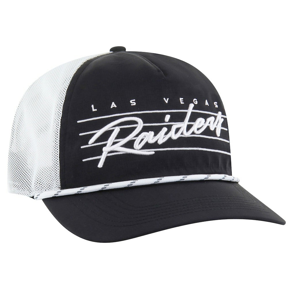 Las Vegas Raiders '47 Downburst Relaxed Hitch Trucker Adjustable Hat - Black/White - 47 brand
