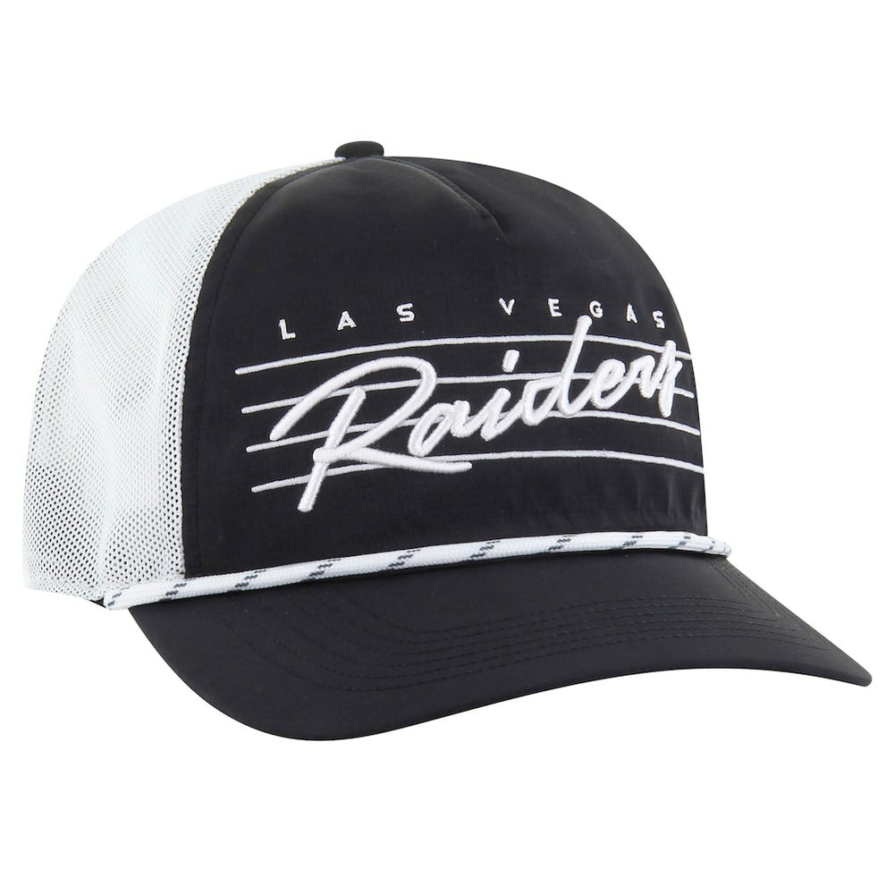 Las Vegas Raiders '47 Downburst Relaxed Hitch Trucker Adjustable Hat - Black/White - 47 brand