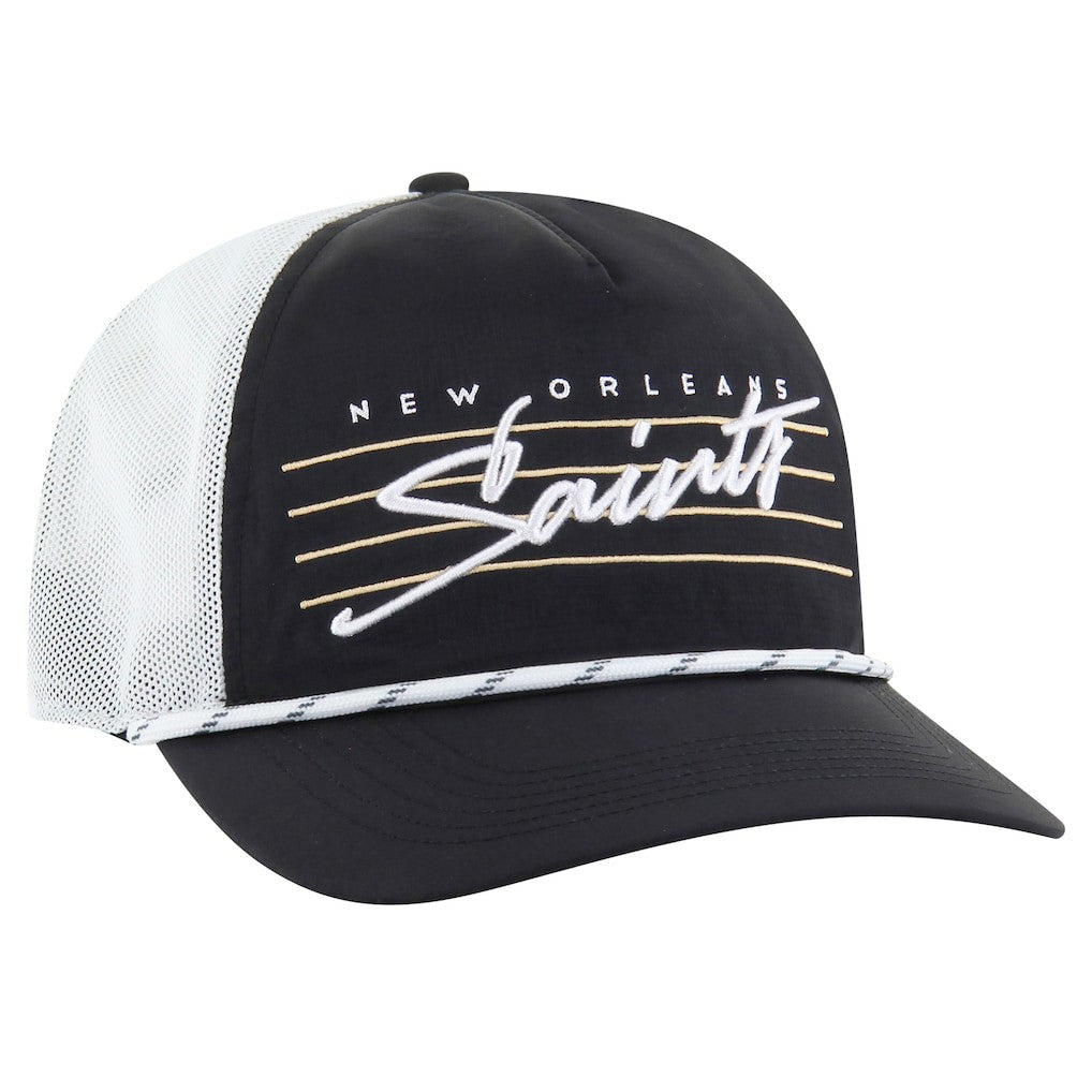 New Orleans Saints '47 Downburst Relaxed Hitch Trucker Adjustable Hat - Black/White - 47 brand