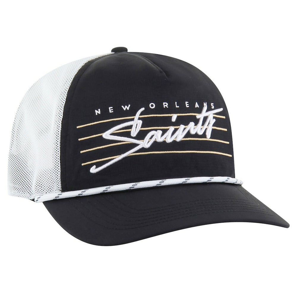 New Orleans Saints '47 Downburst Relaxed Hitch Trucker Adjustable Hat - Black/White - 47 brand