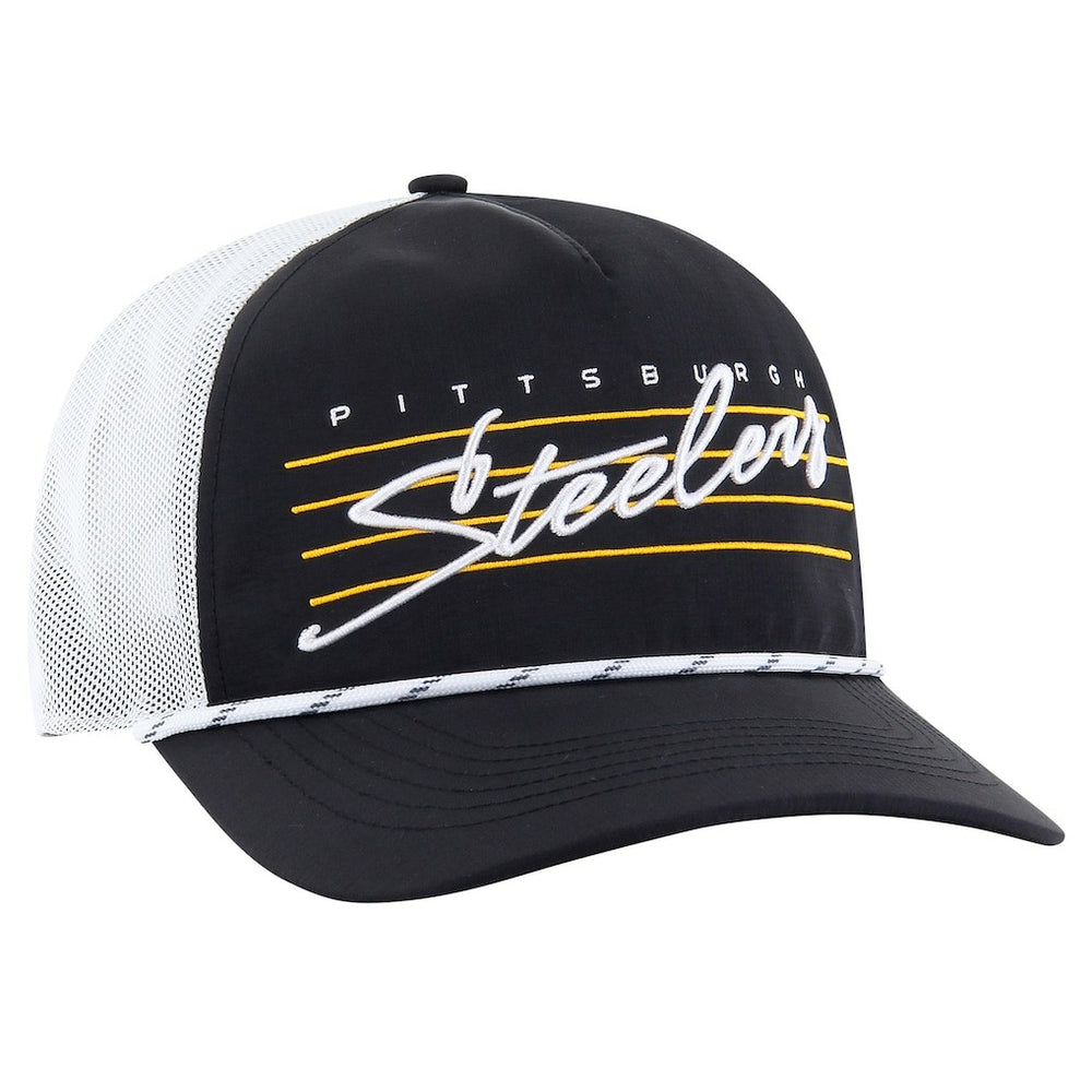 Pittsburgh Steelers '47 Downburst Relaxed Hitch Trucker Adjustable Hat - Black/White - 47 brand