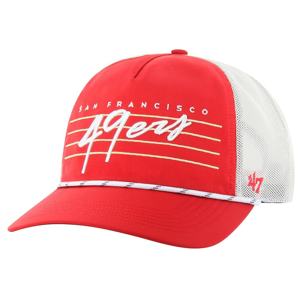 San Francisco 49ers '47 Downburst Relaxed Hitch Trucker Adjustable Hat - Scarlet/White - 47 brand