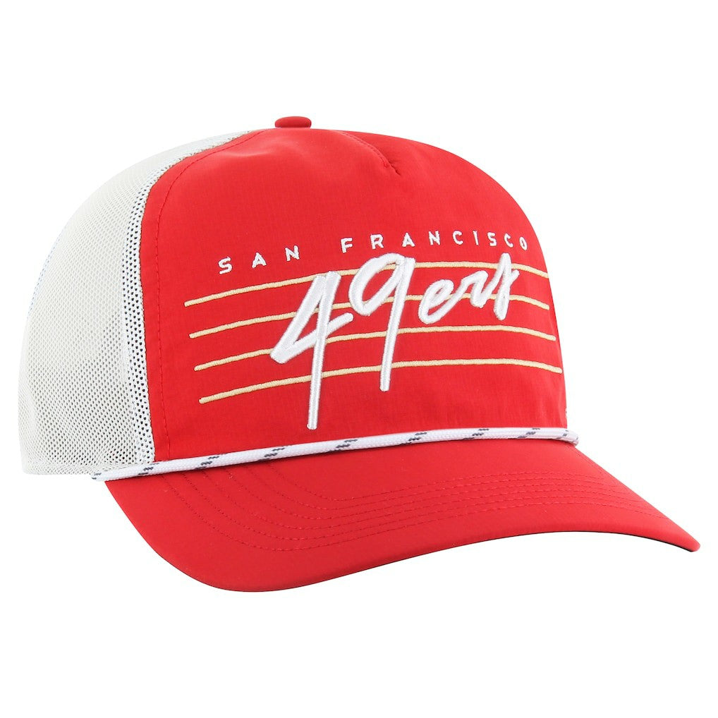 San Francisco 49ers '47 Downburst Relaxed Hitch Trucker Adjustable Hat - Scarlet/White - 47 brand