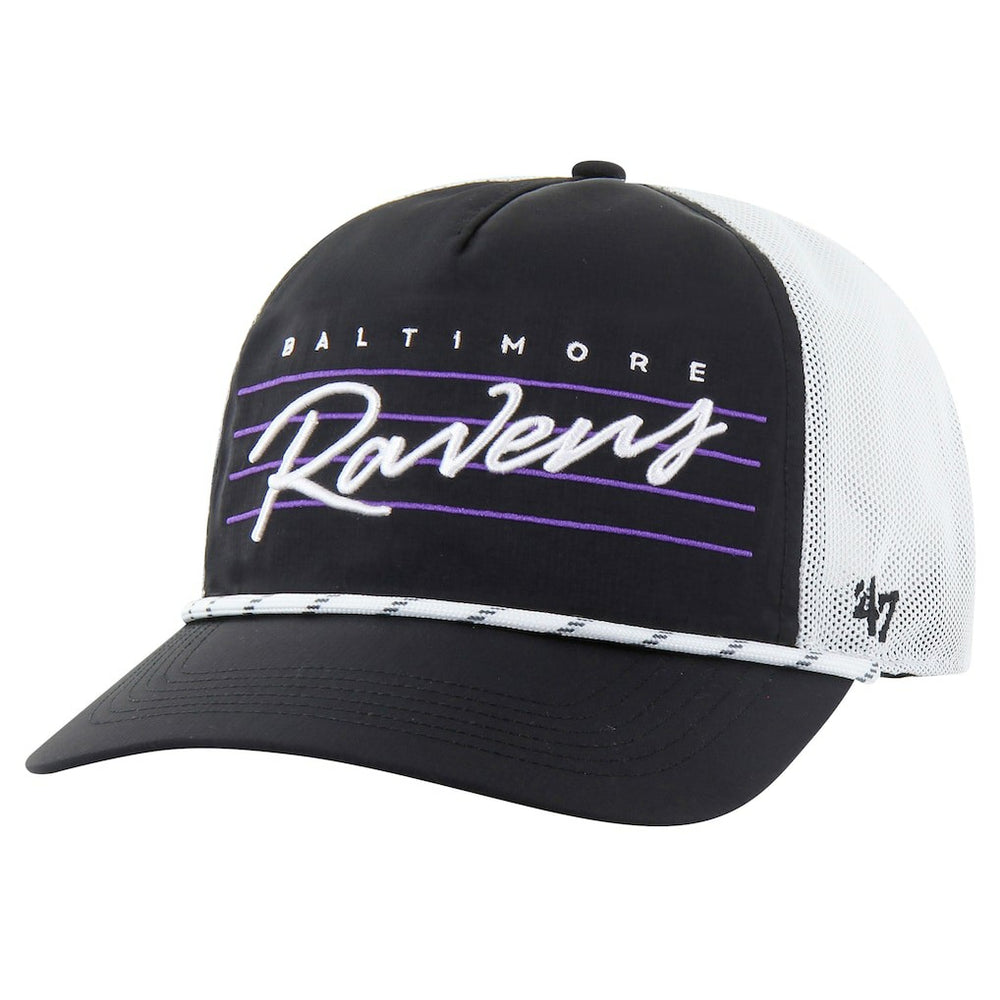 Baltimore Ravens '47 Downburst Relaxed Hitch Trucker Adjustable Hat - Black/White - 47 brand