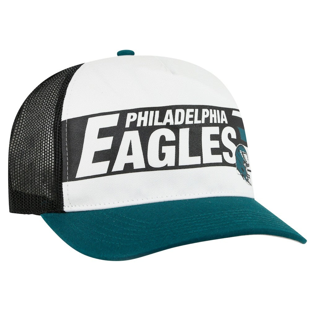 Philadelphia Eagles '47 Stack Line Hitch Trucker Adjustable Hat - White/Midnight Green - 47 brand