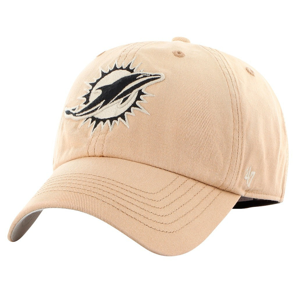 Miami Dolphins '47 Dusted Relaxed Franchise Fitted Hat - Khaki - 47 brand