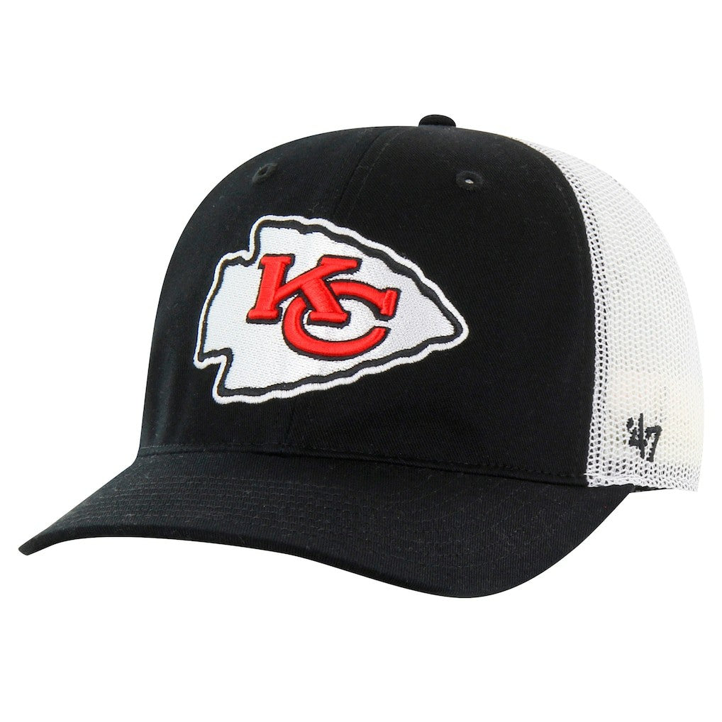 Kansas City Chiefs '47 Team Unstructured Trucker Adjustable Hat - Black/White - 47 brand