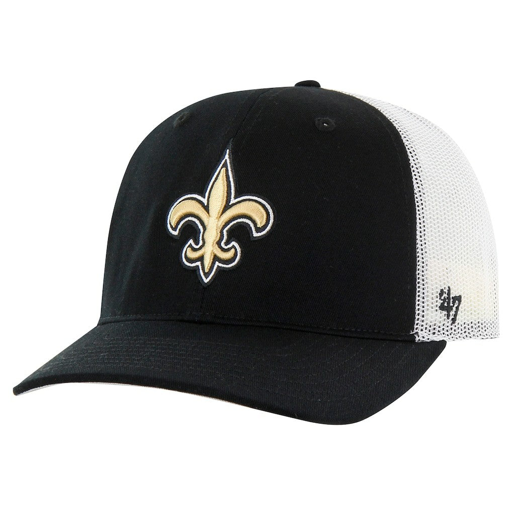 New Orleans Saints '47 Team Unstructured Trucker Adjustable Hat - Black/White - 47 brand
