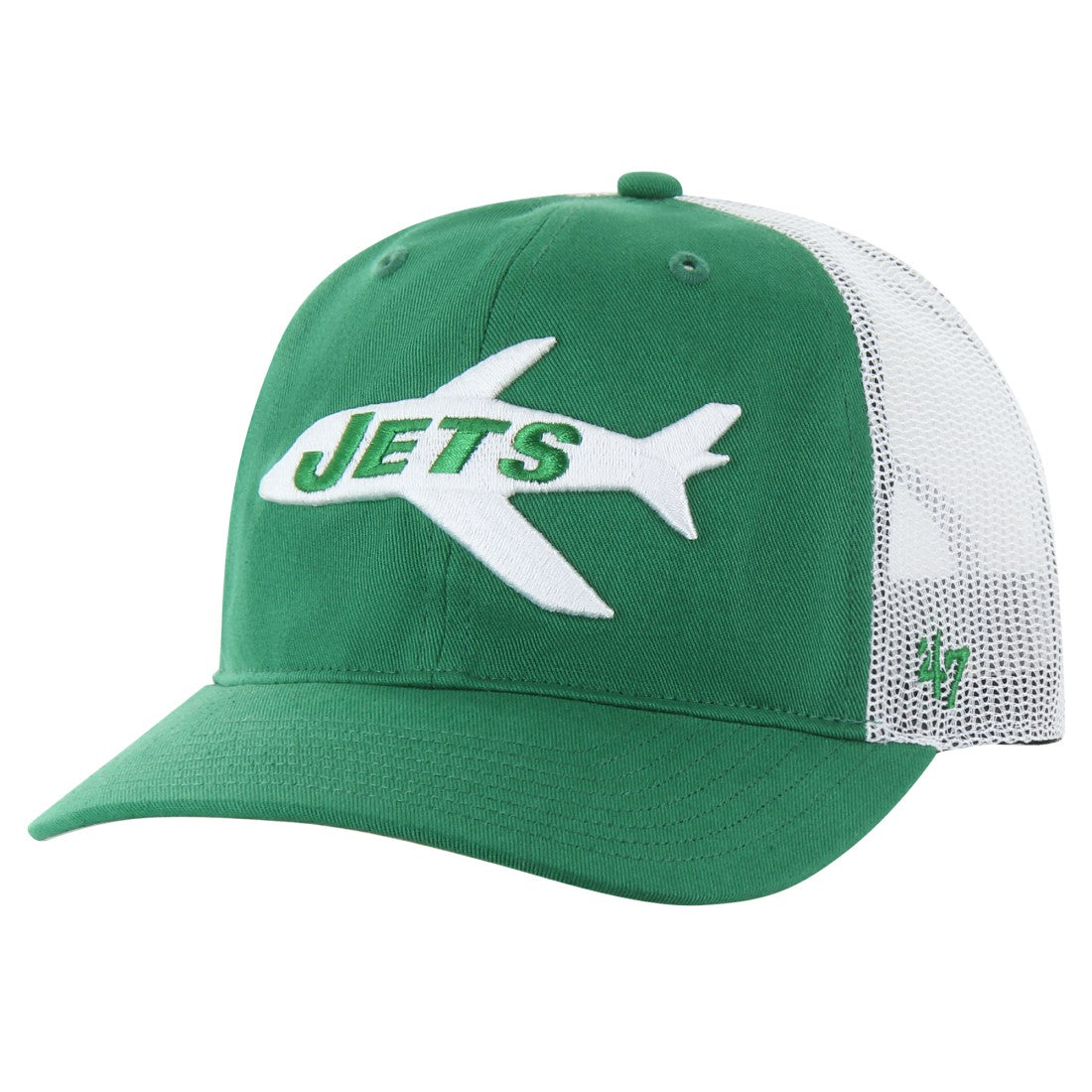 New York Jets '47 Team Unstructured Trucker Adjustable Hat - Kelly Green/White - 47 brand