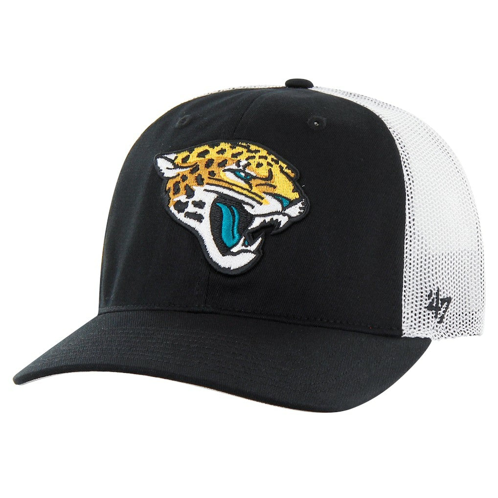 Jacksonville Jaguars '47 Team Unstructured Trucker Adjustable Hat - Black/White - 47 brand