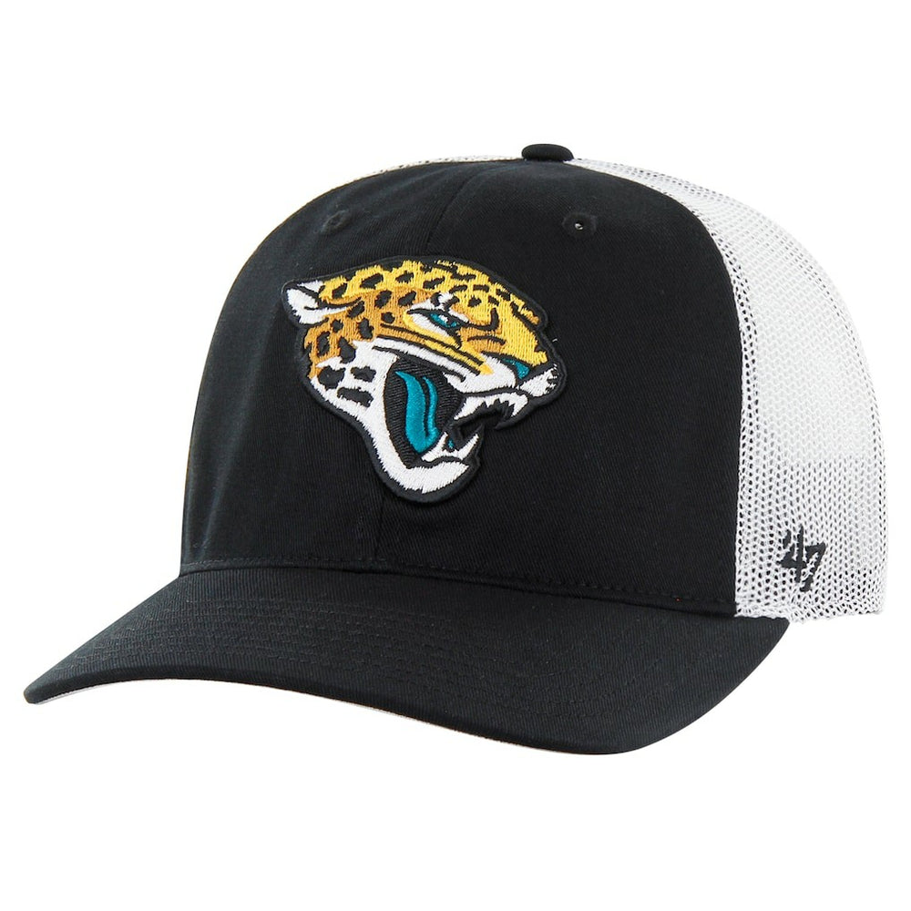 Jacksonville Jaguars '47 Team Unstructured Trucker Adjustable Hat - Black/White - 47 brand