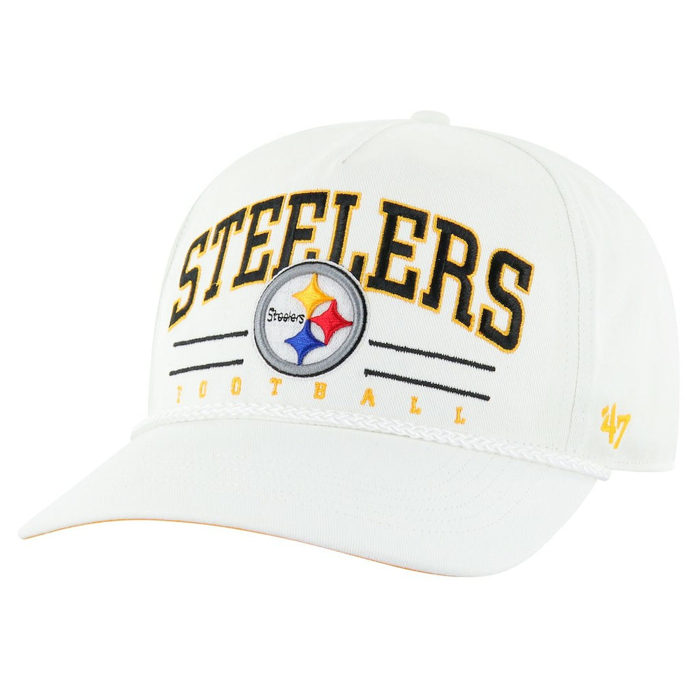 Pittsburgh Steelers '47 Roscoe Hitch Rope Adjustable Hat - White - 47 brand