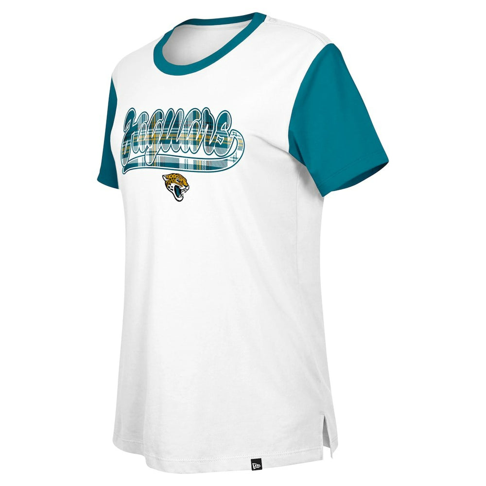 Jacksonville Jaguars New Era Women's 3rd Down T-Shirt - White/Teal - NFL