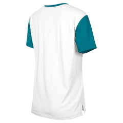 Jacksonville Jaguars New Era Women's 3rd Down T-Shirt - White/Teal - NFL