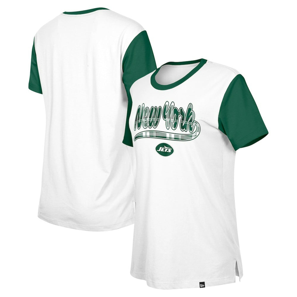 New York Jets New Era Women's 3rd Down T-Shirt - White/Green - NFL