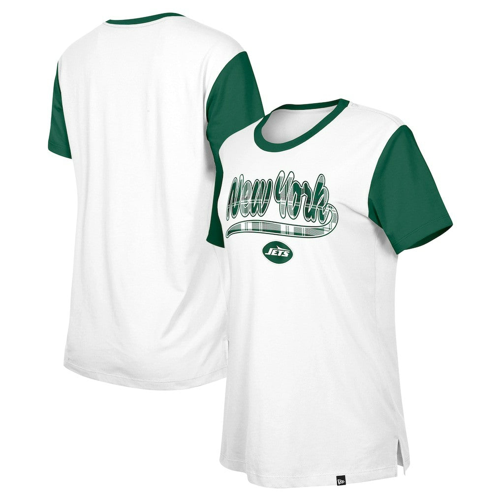 New York Jets New Era Women's 3rd Down T-Shirt - White/Green - NFL