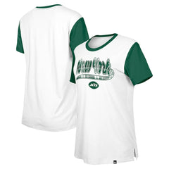 New York Jets New Era Women's 3rd Down T-Shirt - White/Green - NFL