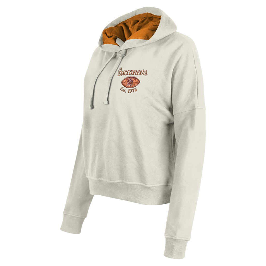 Tampa Bay Buccaneers New Era Women's 3rd Down Historic Pullover Hoodie - Cream - NFL