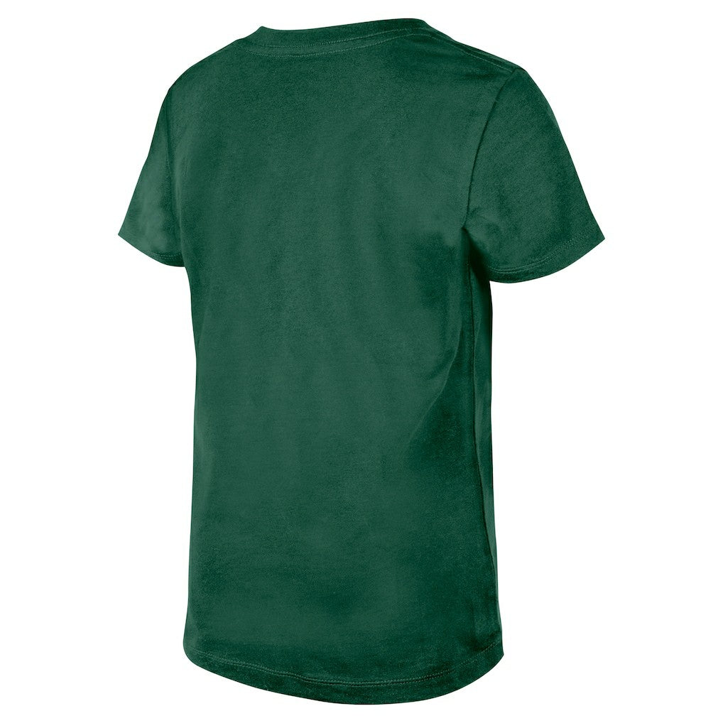 New York Jets New Era Girls Youth Flip Sequin V-Neck T-Shirt - Green - NFL
