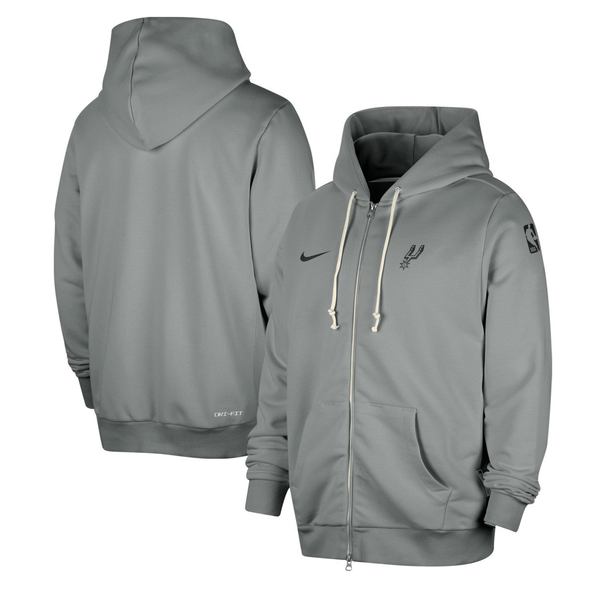 Nike San Antonio Spurs Authentic Standard Issue Full-Zip Hoodie Jacket Gray