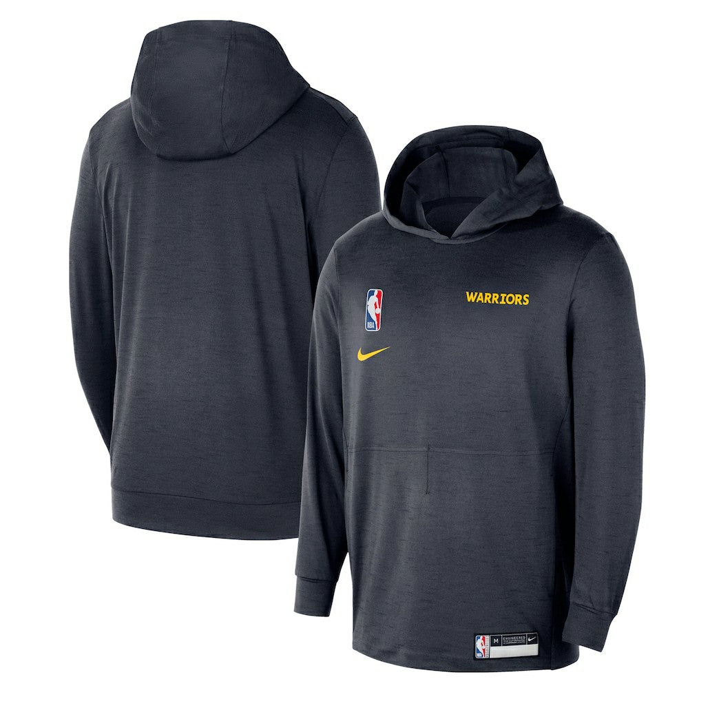 Nike Golden State Warriors 2024/25 On-Court Authentic Practice Yoga Restore Lightweight Pullover Hoodie Navy