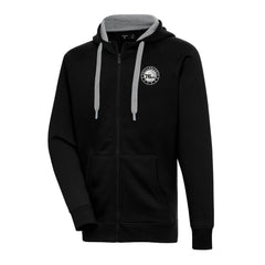Philadelphia 76ers Antigua Metallic Logo Victory Raglan Full-Zip Hoodie Black