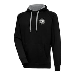 Philadelphia 76ers Antigua Metallic Logo Victory Pullover Hoodie Black