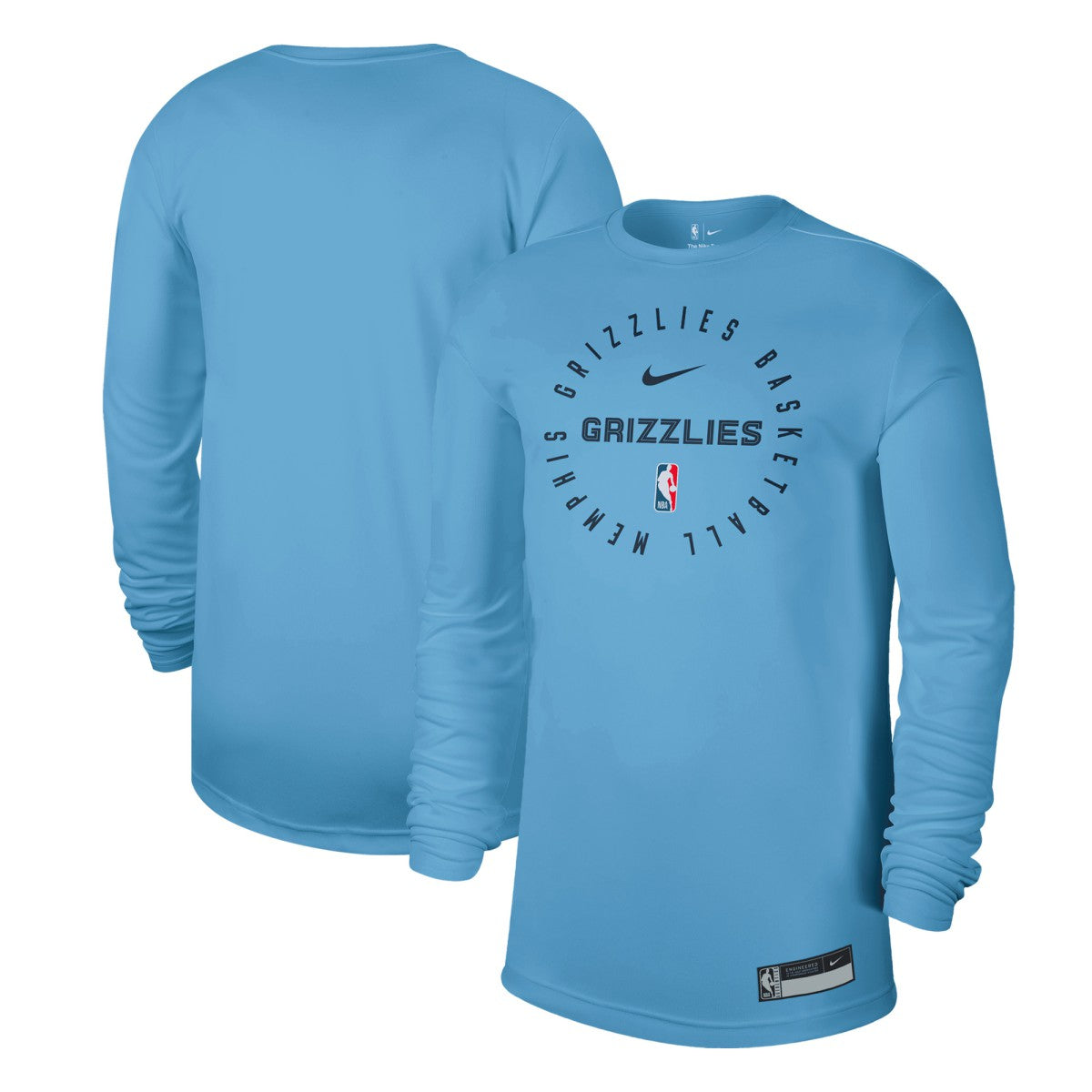 Nike Memphis Grizzlies 2024/25 Legend On-Court Practice Long Sleeve T-Shirt Light Blue
