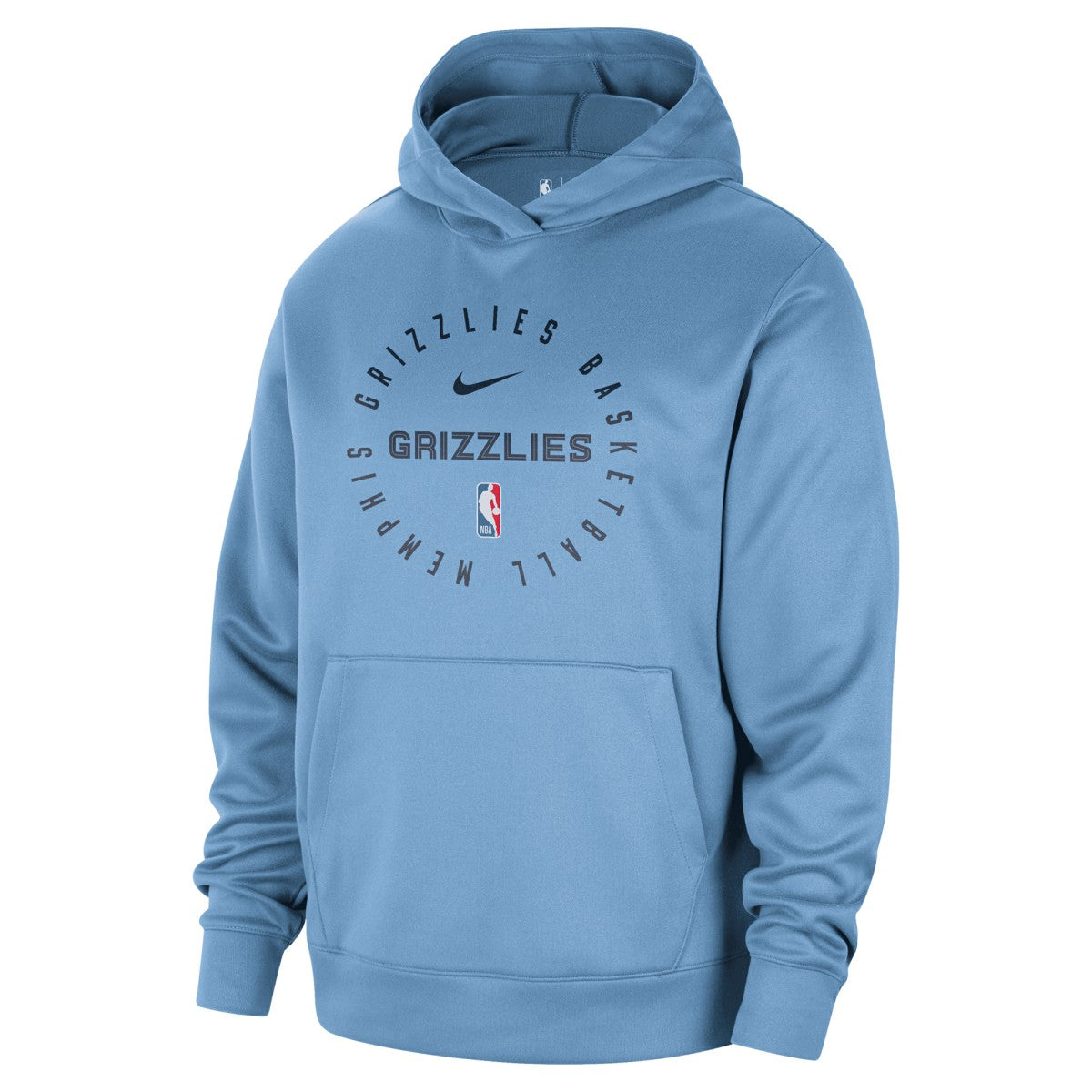 Nike Memphis Grizzlies 2024/25 Spotlight On-Court Practice Performance Pullover Hoodie Light Blue