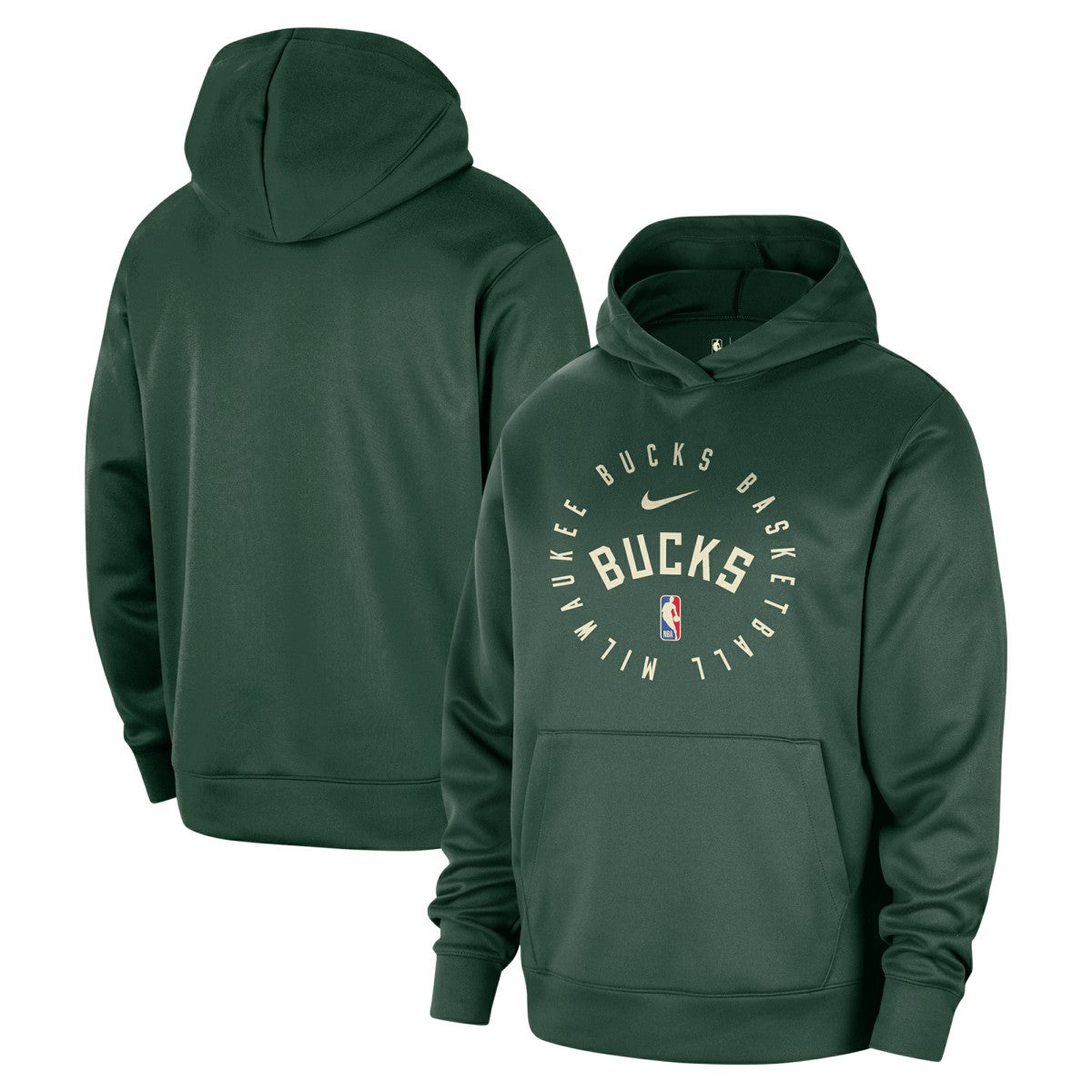 Nike Milwaukee Bucks 2024/25 Spotlight On-Court Practice Performance Pullover Hoodie Hunter Green