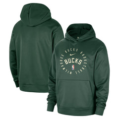 Nike Milwaukee Bucks 2024/25 Spotlight On-Court Practice Performance Pullover Hoodie Hunter Green
