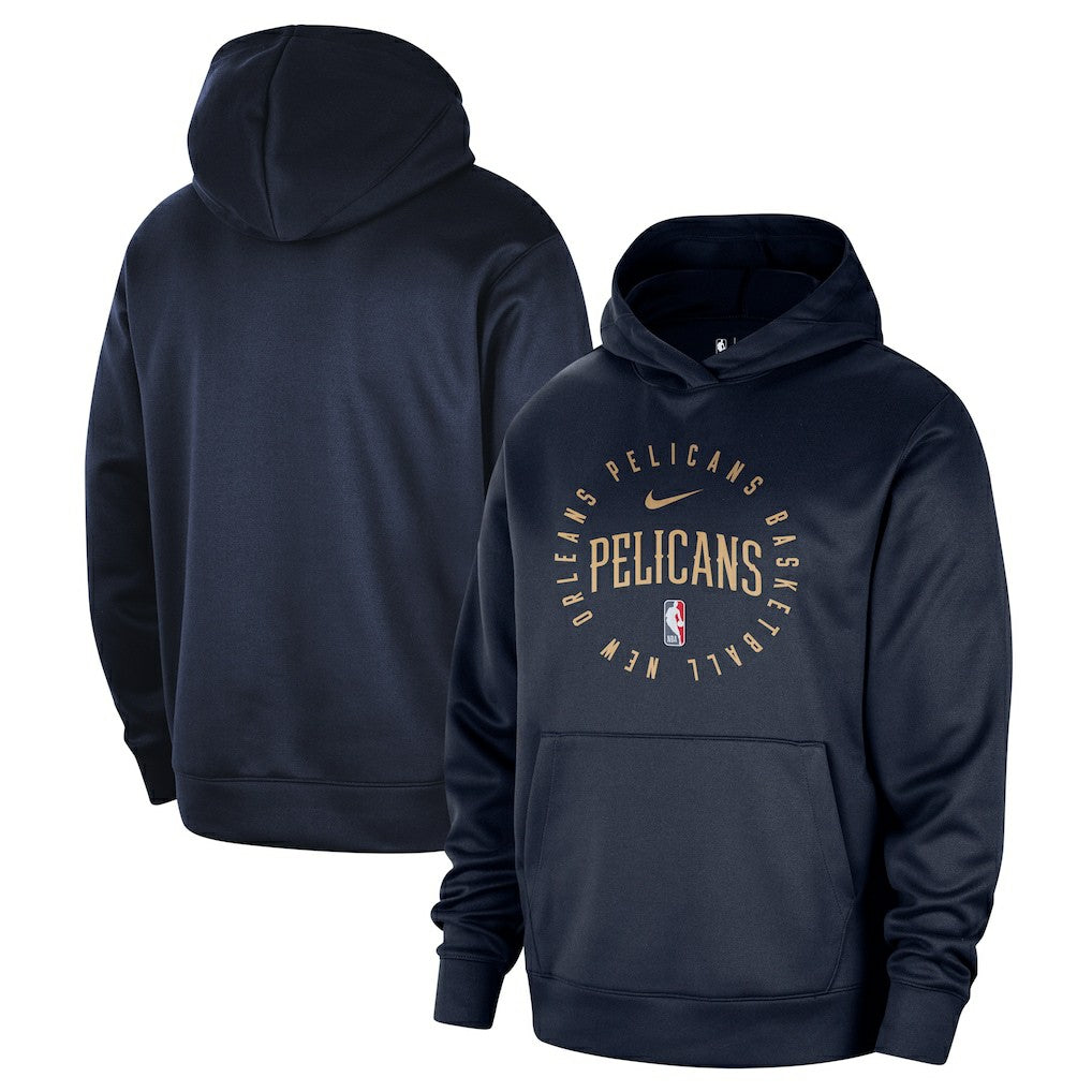 Nike New Orleans Pelicans 2024/25 Spotlight On-Court Practice Performance Pullover Hoodie Navy