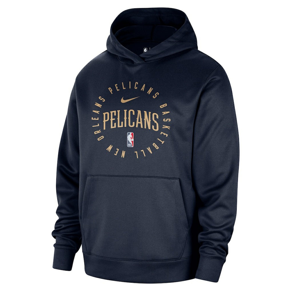 Nike New Orleans Pelicans 2024/25 Spotlight On-Court Practice Performance Pullover Hoodie Navy