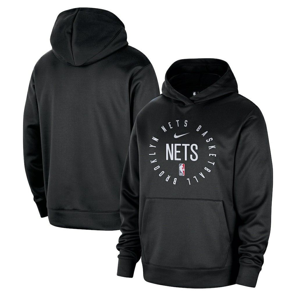 Nike Brooklyn Nets 2024/25 Spotlight On-Court Practice Performance Pullover Hoodie Black