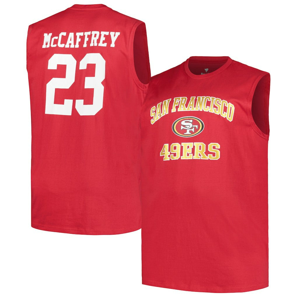 Christian McCaffrey San Francisco 49ers Big & Tall Muscle Tank Top - Scarlet - Fanatics