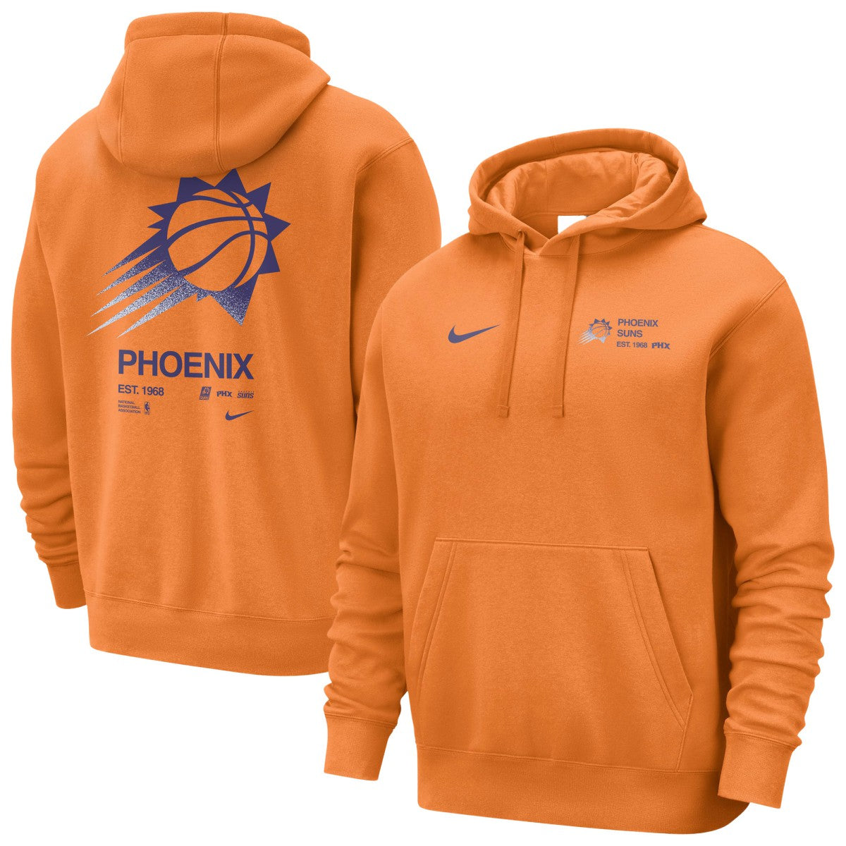 Nike Phoenix Suns Courtside Club Pullover Hoodie Orange