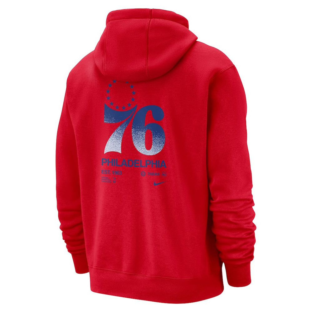 Nike Philadelphia 76ers Courtside Club Pullover Hoodie Red