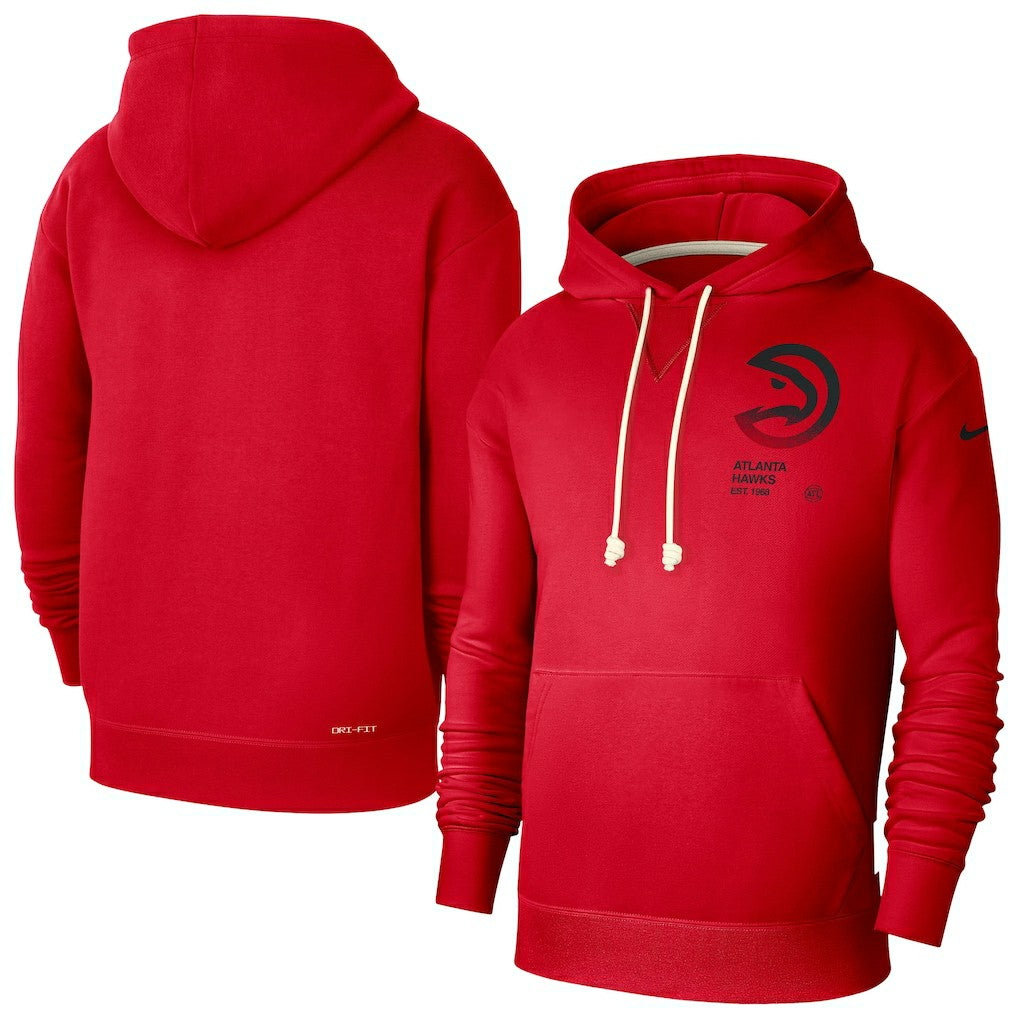 Nike Atlanta Hawks Courtside Standard Issue Premium Performance Pullover Hoodie Red
